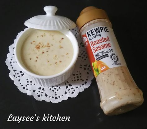 Roasted Sesame Sauce, Sesame Mayo, Sesame Dressing Recipe, Roasted Sesame Dressing, Sesame Seed Dressing, Mayo Dressing, Seven Layer Salad, Salad Cream, Mayo Sauce