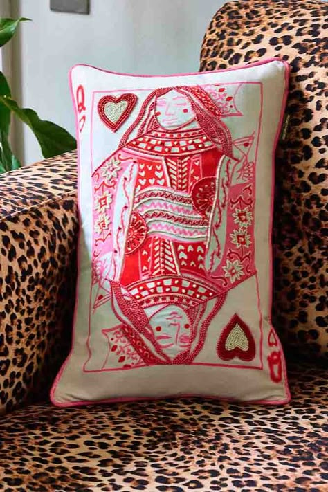 Statement Cushions | Rockett St George Pink Queen Of Hearts, Quirky Bathroom, Heart Cushion, Uni Room, Rockett St George, Unique Home Accessories, St George, Dream House Decor, Queen Of Hearts