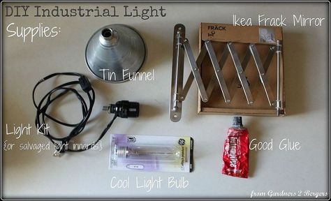 Hometalk :: Vintage Light Remade With Ikea Hack Diy Industrial Lighting, Industrial Diy, Lighting Diy, Aluminium Ladder, Lighting Tips, Diy Light Fixtures, Green Diy, Industrial Light, Industrial Style Lighting