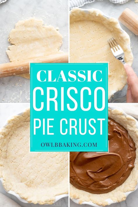 Pie Crust Recipe With Vinegar, Old Fashioned Pie Crust Recipe, Pie Crust With Shortening, Crisco Pie Crust Recipe, Recipe For Pie Crust, Crisco Pie Crust, Best Pie Crust Recipe, Pie Crust Uses, Pie Crust From Scratch