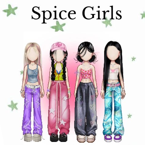 Spice Girls Dti Outfits, Cool Dance Outfits, Spice Girls Fashion, Dance Stage Outfit, Clothes For Dancing, Spice Outfit, Spice Girls Outfits, Dance Performance Outfits, Dance Style Outfits