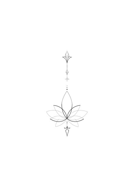 Lotus Line Tattoo, Lotus Flower Tattoo Designs For Women, Fineline Back Tattoo, Above Elbow Tattoos For Women, Sternum Tattoo Lotus, Tattoo Symbols And Meanings, Lotus Flower Tattoo Ideas, Fineline Tattoo Ideas, Above Elbow Tattoo