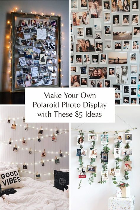 Although digital photography is something that existed now, the polaroid still becomes the trend that people loved. The instant photo printed product makes it possible for you to display it. #polaroidphoto #photodisplay #photogallery Mini Polaroid Display Ideas, Diy Room Decor Photo Wall, Cute Way To Display Polaroid Pictures, Best Way To Display Photos, How To Decorate With Photographs, How To Hang Polaroid Pictures, Photo Wall Ideas Polaroid, Room Decor Bedroom Photo Wall, Polaroid Photo Wall Wedding