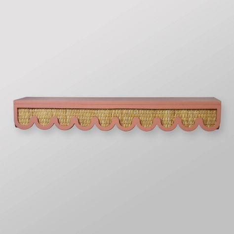 This Scalloped Woven Ledge from Pillowfort ledge is perfect to curate an effortless wall display for art, photos, or decorative objects. Great as a single ledge or used in multiples for an elevated statement. If you’re not satisfied with any Target Owned Brand item, return it within one year with a receipt for an exchange or a refund. Scallop Shelves, Serena And Lily Nursery, Scalloped Shelf, Pink Shelf, Rattan Shelf, Pink Shelves, Kid Bathroom, Nursery Clock, Kids Shelves