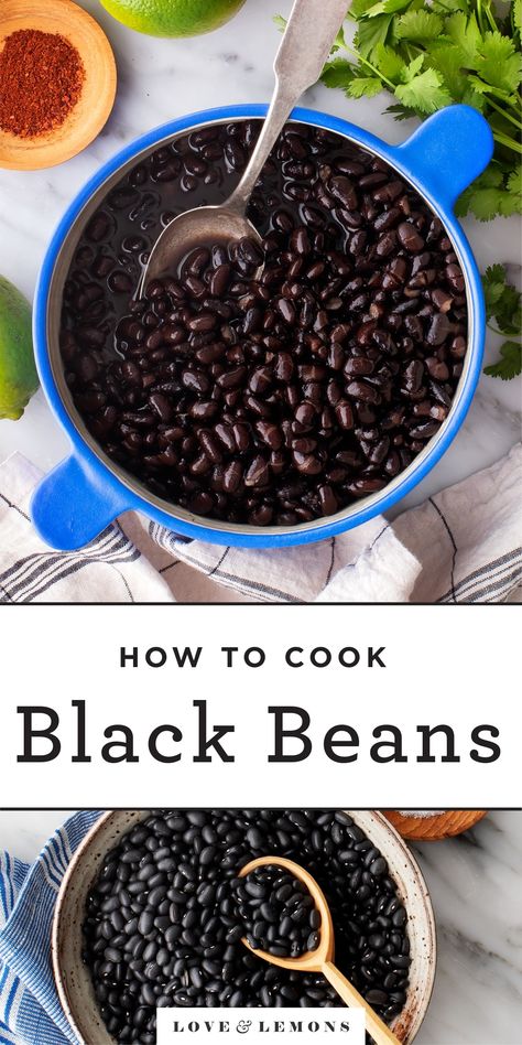 Black Beans From Scratch, Cook Black Beans, Vegetarian Beans, Beans From Scratch, Lentils Beans, Dried Black Beans, Healthy Budget, Vegetarian Mexican, Black Bean Recipes