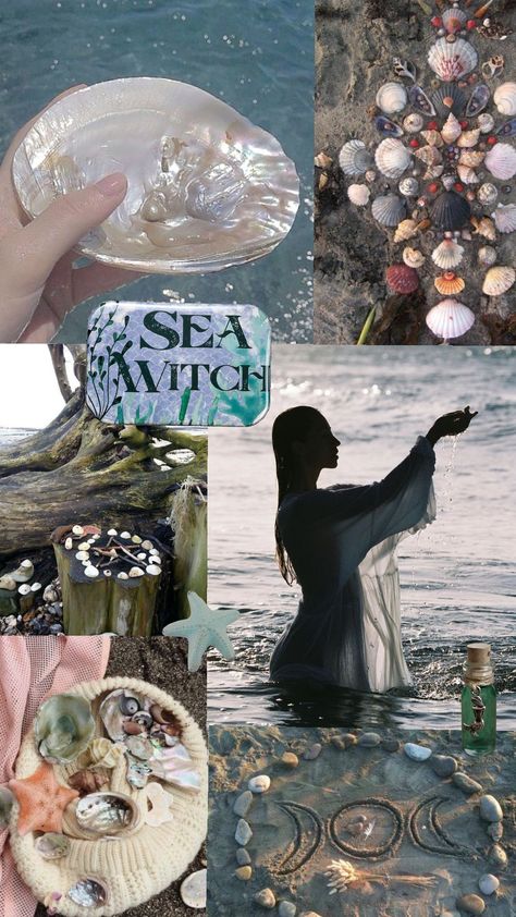 #beach #beachaesthetic #seawitch #sea #witch #witchy #witchaesthetic #witchcraft #wallpaper #mermaid Sea Witch Fashion, Sea Witch Aesthetic Dark, Coastal Gothic Aesthetic, Beach Witch Aesthetic, Coastal Witch Aesthetic, Glamour Witch Aesthetic, Mermaid Witchcraft, Seashells Witchcraft, Sea Witch Aesthetic