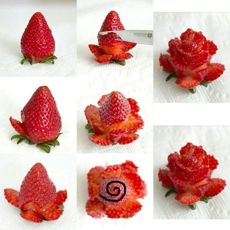 Kreative Snacks, Decorações Com Comidas, Strawberry Roses, Amazing Food Decoration, Charcuterie Inspiration, Easy Food Art, Food Garnishes, حلويات صحية, Deilig Mat