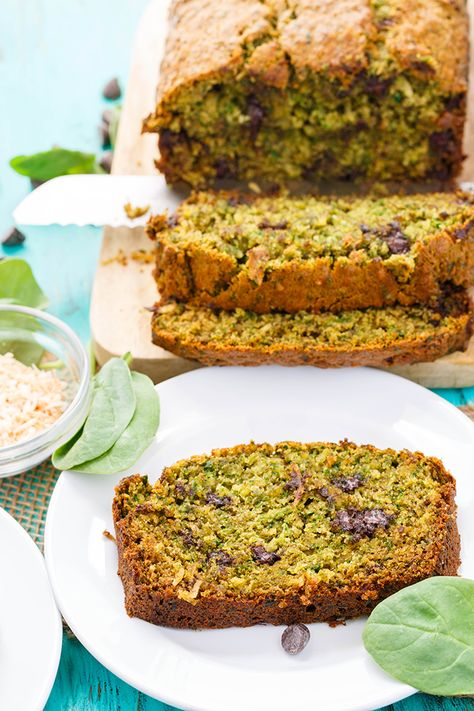 Spinach Banana Bread, Spinach Bread, Spinach Healthy, Fruit Plus, Breakfast Vegetables, Vegetable Snacks, Seasonal Desserts, Breakfast Waffles, Healthy Breakfast Smoothies