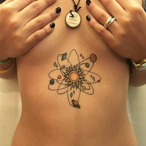 Tattoos For Women On Thigh, Space Tattoos, Beautiful Tattoos For Women, Planet Tattoos, Tattoos For Lovers, Sugar Skull Tattoos, Small Meaningful Tattoos, Creepy Tattoos, Sun Tattoos