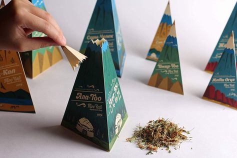 Too Chai on Packaging of the World - Creative Package Design Gallery Mountain Packaging, Mountain Plants, Luxury Box Packaging, Packaging World, Tea Packaging Design, Organic Tea, Creative Package, Box Diy, Graphic Design Studio