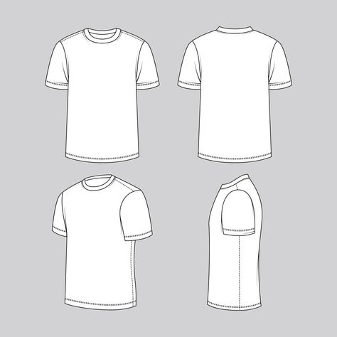 Croquis, White T Shirt Template, How To Draw Shirts, T Shirt Sketch, Minimal Shirt Design, Clothing Templates, Shirt Sketch, T Shirt Template, T Shirt Logo Design