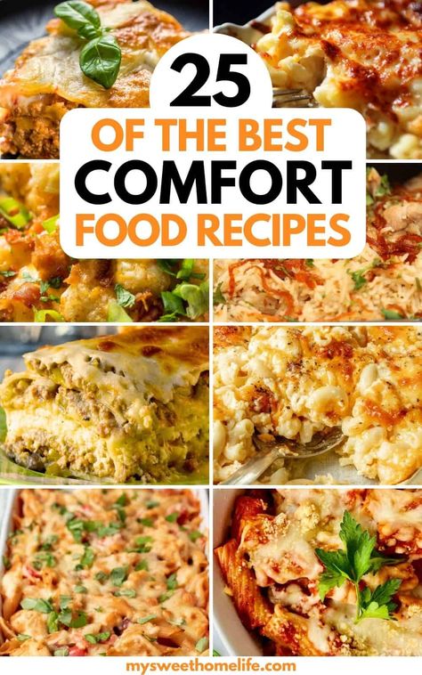 Nothing beats comfort food on a cold winter's day - so the next time you're in the mood, try these comfort food recipes featuring soups and stews, creamy pasta dishes, cheesy goodness and more. Winter Warming Recipes, Dinner Recipe For Cold Weather, Best Cold Weather Food, Creamy Comfort Food, Food To Make On Cold Days, Delicious Comfort Food Recipes, Cold Rainy Day Recipes, Cold Weather Meals Comfort Foods, Tasty Soft Food Recipes