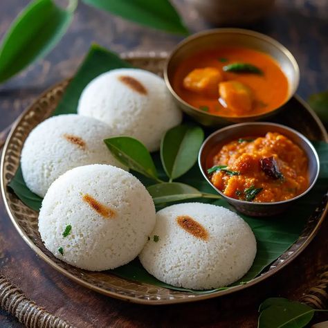 Idli is a beloved and iconic South Indian dish that has gained popularity not only in India but also internationally. These soft, spongy, and wholesome rice and lentil cakes are a staple of South Indian cuisine and are cherished for their simplicity, versatility, and health benefits. Idli is often served as a breakfast item but can be enjoyed throughout the day. South American Breakfast, Idli Recipes, Lentil Cakes, Breakfast Indian, South Indian Dishes, Lentil Cake, Idli Sambar, Wedding Foods, South Indian Breakfast