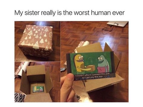 Birthday Sister, Sisters Funny, Spongebob Memes, Nice Things, Birthday Humor, Senior Year, Funny Laugh, Funny Posts, F U