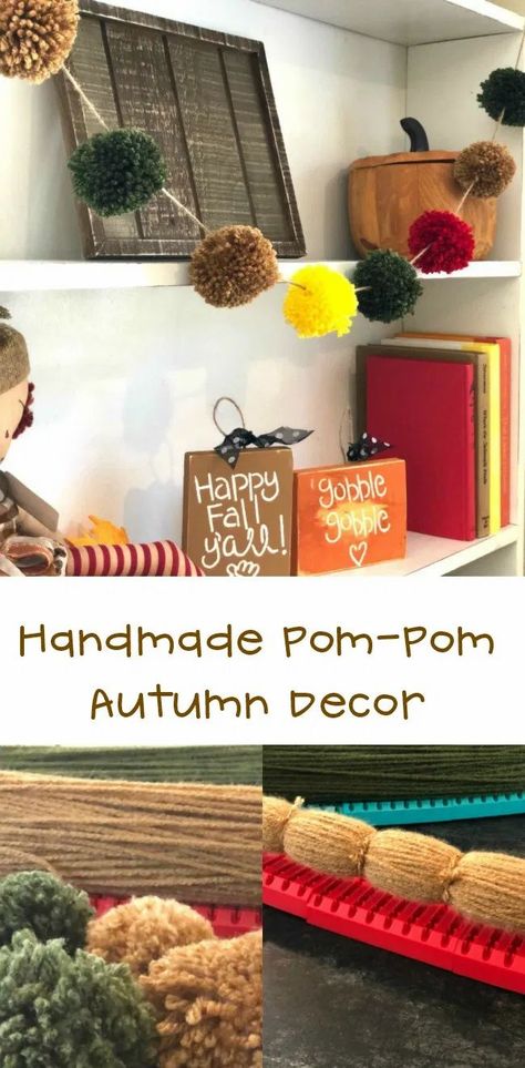 Autumn decorating with handmade pom-poms is easy and fun! Handmade pom-poms are great for adding to so many things to create darling decorations for the season, holidays, parties and really every single day. #autumndecor #falldecor #pompoms #diy #diydecor #handmade Make Pom Poms, Season Decorations, Things To Create, Laura Kelly, Pom Crafts, Amazing Crafts, Pom Pom Maker, Autumn Decorating, Fall Inspiration