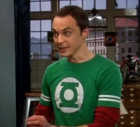 Sheldon with his green Lantern T-shirt Green Lantern Shirt, Copper T, Mayim Bialik, Jim Parsons, Geek Girl, Sheldon Cooper, The Big Bang Theory, Geek Girls, Green Lantern