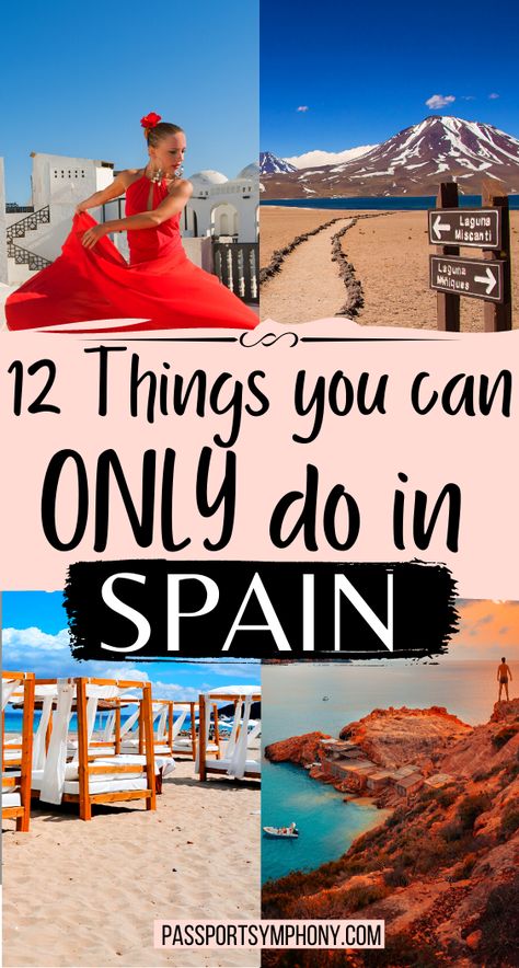 Are you traveling to Spain soon? Here are the 12 things you should do while in Spain. | 12 things you can only do in Spain and nowhere else | 12 must-do things in Spain | Only In Spain | Spain Must-dos | Spain bucket list things to do | Spain Travel guide | Best things to do in Spain | what to do in Spain | #Spain #SpainTravel #SpainMustDoThings Zaragoza, Santiago, Santiago De Compostela, Spain To Do List, Spain Must See Places, Travel To Spain Tips, Places To See In Spain, Best Places To Travel In Spain, Traveling In Spain