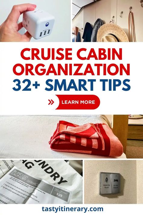 32+ Savvy Cruise Cabin Hacks and Tips You Need to Know | Tasty Itinerary Cruise Ship Room Hacks, Cabin Door Decorations Cruise, How To Plan For A Cruise, Cabin Organization, Cabin Hacks, Cruise Cabin Hacks, Planning A Cruise, Cruise Checklist, Cruise Rooms