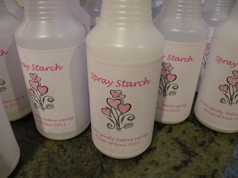 Homemade spray starch. I love Best Press, but this is a cheap alternative. Spray Starch Recipe, Spray Starch, Plastic Spray Bottle, Best Press, Colored Glasses, Diy Sprays, Rose Colored Glasses, Quilting Tools, Homemade Cleaning Products