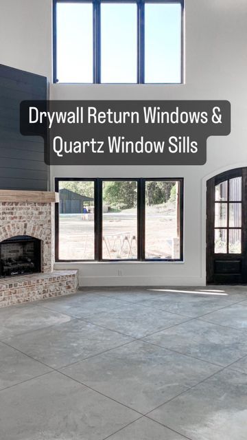 Sheetrock Window Trim, Sheetrock Returns On Windows, Black Windows Drywall Return, Drywall Return Window With Wood Sill, Drywall Return Window Trim, Interior Windows Without Trim, Frameless Windows Interior, No Trim Windows, Traditional Window Trim