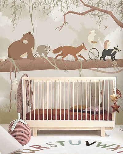 Animals – Little Hands Forest Kids Room, Woodland Mural, Kindergarten Wallpaper, Kids Play Spaces, Woodland Wallpaper, Animal Mural, Woodland Wall, Snow Forest, Red Robin