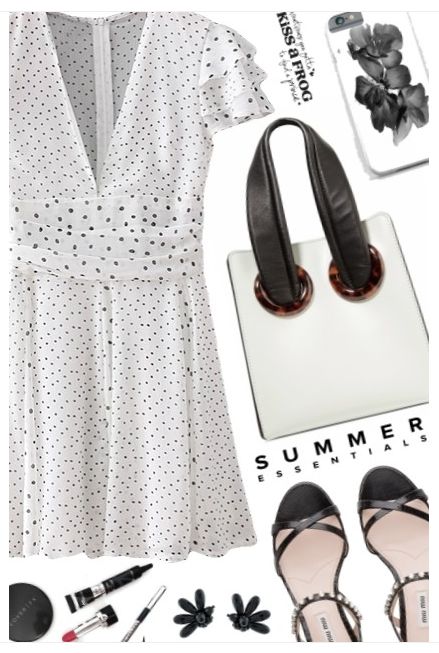 Polka Dot Dress Outfit, Dress With Black Heels, Polka Dot Outfit, Dot Outfit, Dots Outfit, Polka Dots Tops, Black And White Bags, Poka Dot, Polka Dot Leggings