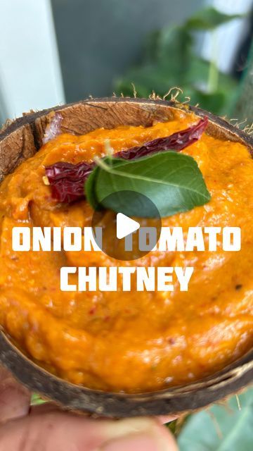 Cocinanispolina on Instagram: "Onions 🧅 Tomatoes 🍅 Chutney   This spicy tangy Chutney is best with dosa and idli. And when no time to scrap coconut then this Chutney is quick option with your Dosa and idli  Just toss onions,tomatoes,garlic,red chilies ,and other few condiments.cool down and blend into fine paste. Enjoy with Hot crispy Dosa or Hit idli   #cocinanispolina #chutney #redchutney #southindianfood #indianfood #indiafoodbloggers #foodreels #instafoodgram #reelsinstagram #reelsindia #reelsinsta #iphoneonly #iphone14pro #iphonephotography #iphonevideography #iphonephoto" Red Dosa Chutney, Onion Chutney For Dosa, How To Make Tomato Chutney, Red Chutney For Idli, Dosa Red Chutney Recipe, Tomato Onion Chutney, Spicy Chutney Recipes, Onion Chutney Recipes Indian, Chutney Recipes Indian For Dosa