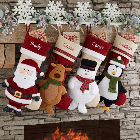 Christmas Corner, Unique Christmas Stockings, Personalized Christmas Stocking, Christmas Stockings Diy, Custom Stocking, Family Stockings, Applique Templates, Personalized Stockings, Stocking Tree