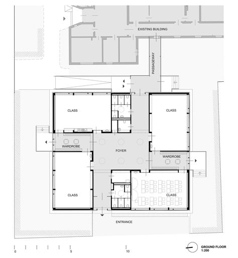 Image 15 of 20 from gallery of Elementary School Baslergasse / KIRSCH Architecture. Floor Plan Elementary School Architecture, School Floor Plan, Workshop Plans, Plans Architecture, School Plan, Dance School, Education Architecture, School Architecture, Architecture Plan