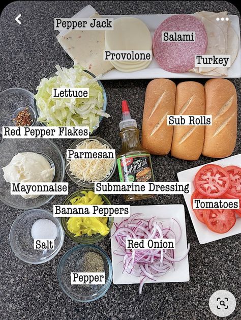 Subs For Lunch, Diy Party Subs Sandwiches, Grinder Sandwiches With Submarine Dressing, Grinder Sandwiches Ingredients, Best Grinder Sandwich Recipe, Subs At Home Easy Recipes, Easy Grinder Sliders, Best Hoagie Sandwiches, Subs To Make At Home