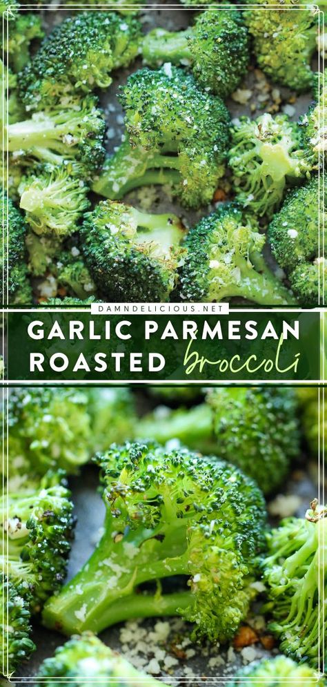 GARLIC PARMESAN ROASTED BROCCOLI, thanksgiving side dishes, thanksgiving dinner recipes Parmesan Roasted Broccoli, Thanksgiving Cooking, Thanksgiving Recipes Side Dishes, Dinner Side Dishes, Roasted Broccoli, Broccoli Recipes, Veggie Side Dishes, Snacks Für Party, Garlic Parmesan