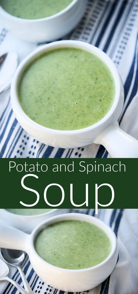 Potato And Spinach Soup, Cream Of Spinach Soup, Spinach Soup Healthy, Creamy Spinach Soup, Cream Based Soups, Spinach Soup Recipe, Frozen Potatoes, Snoring Remedies, Pureed Soup