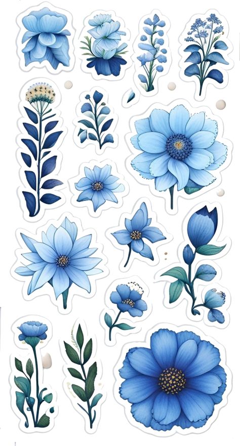 Vintage Aesthetic Stickers Printables, Blue Scrapbook, Scrapbook Printables Free, Vintage Paper Printable, Kraf Kertas, Sticker Design Inspiration, Desain Quilling, Scrapbook Printing, Diy Journal Books