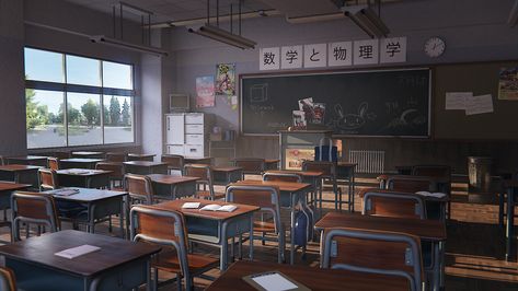 Japanese Classroom Japanese Classroom Anime, Japanese Classroom Aesthetic, Classroom Background Aesthetic, Anime Classroom Background, Anime Backgrounds Classroom, Classroom Wallpaper, Japanese Classroom, Classroom Background, The Garden Of Words