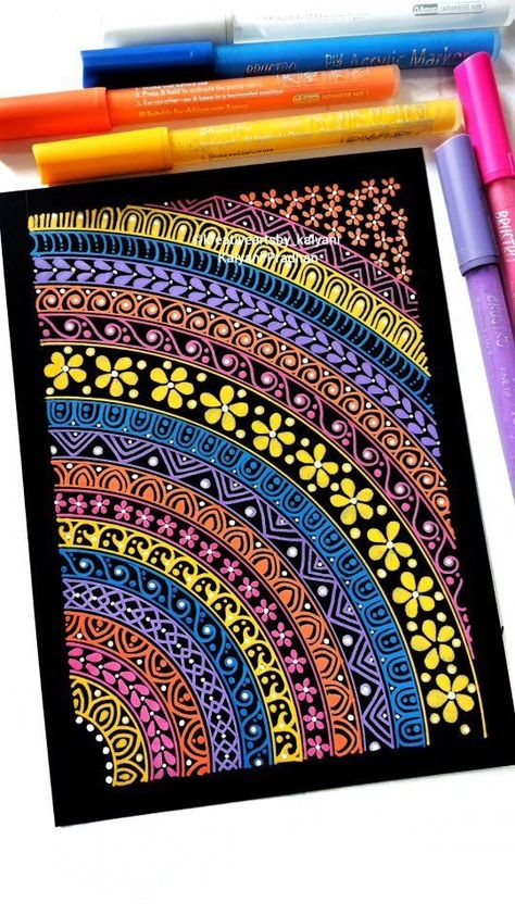 Color Pen Mandala Art, Mandala Art On Black Paper, Mandala On Black Paper, Mandala Art Colorful, Art Materials List, Aesthetic Mandala Art, Acrylic Mandala, Pfp Pinterest, Paper Mandala