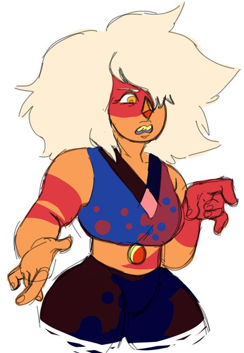 A fusion of buff Jasper and Skinny Jasper Steven Universe All Gems, Jasper Su, Su Fusions, Jasper Steven Universe, Jungle Tattoo, Su Oc, Greg Universe, Diamond Steven Universe, Pink Diamond Steven Universe