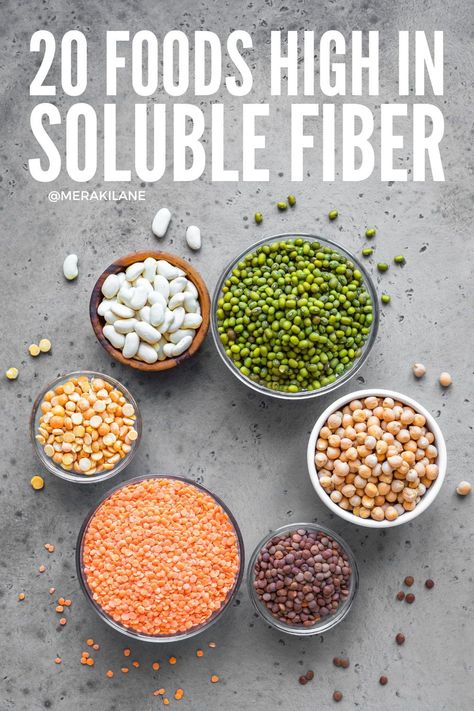 20 Best Soluble Fiber Foods for Gut Health | In addition to improving digestive health, soluble fibre offers may health benefits -- it lowers cholesterol, helps with blood sugar control, makes you feel full for longer, helps control IBS symptoms, and more. From oats and legumes, to apples and oranges, we're sharing a list of the best soluble fiber foods to add to your grocery list to help you create meals and recipes to help with gut health and promote regular bowel movements. Soluble Fiber Foods List, Soluble Fiber Foods, Best Fiber Foods, Fiber Foods List, Foods For Gut Health, Apples And Oranges, Roasted Artichoke, Regular Bowel Movements, Gut Health Recipes