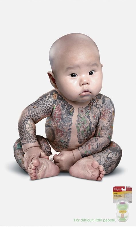 And not be outdone, this Yakuza baby would be acceptable as well. Funny Photos Of People, Baby Ads, Yakuza Tattoo, Fu Dog, Belly Painting, Traditional Japanese Tattoos, Japan Tattoo, New School Tattoo, Baby Tattoos