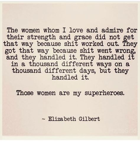 Thank God for women! We are creators, protectors, nurturers, and caretakers. We clean the house, bring home the bacon, kiss the boo boos, and everything in between. I am so proud to not only be a woman, but to have so many amazing women in my life. Truly more than I can list here. (But you know who you are😉) tag a woman you admire and celebrate Elizabeth Gilbert Quotes, Eat Pray Love Quotes, Big Magic, Elizabeth Gilbert, Eat Pray Love, A Quote, Woman Quotes, Great Quotes, Beautiful Words