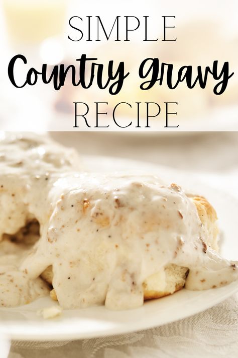 I can almost guarantee you already have the 5 simple ingredients you need to make this simple country gravy recipe! It only takes 10 minutes and it's super easy! #countrygravyrecipe #whitecountrygravyrecipe #HowTOMakeGravy #BrunchRecipe #SumdayMorningRecipe White Country Gravy Recipe, Breakfast Gravy Recipe, Yogurt Sauces, White Country Gravy, Homemade White Gravy, Country Gravy Recipe, White Gravy Recipe, Homemade Gravy For Biscuits, Country Sausage Gravy