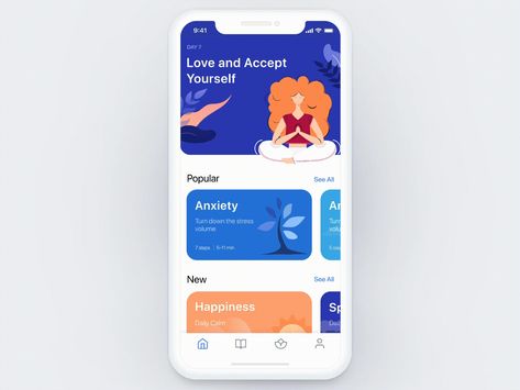 38 Beautiful Meditation App UI Design Concepts Application Ui Design, Graphing Functions, Ui Design Mobile, Meditation App, Game World, Meditation Apps, App Design Inspiration, Health App, Ui Design Inspiration