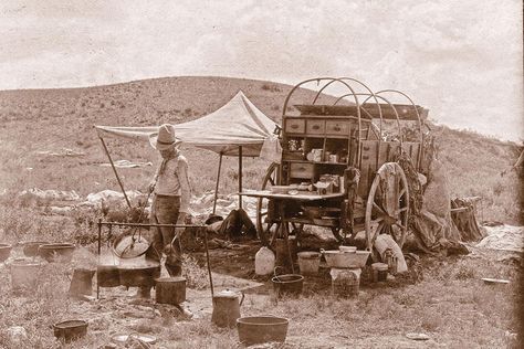 A Day In The Life Of A Chuckwagon Cook - True West Magazine Chuck Wagon, The Old West, Old West, The Old, Cowboy, Magazine, Black And White, White, Black