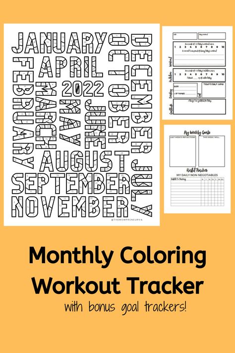 Use this monthly coloring workout tracker to track your workouts or use it as a coloring habit tracker for any healthy habit! Workout Tracker Coloring Page, Workout Calendar Printable Coloring, Monthly Coloring Tracker, 2024 Workout Tracker Free, Year Workout Tracker, 2024 Fitness Tracker, 2024 Workout Tracker, Workout Coloring Calendar, Exercise Tracker Printable Free