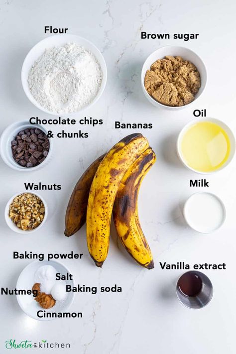 Healthy Banana Muffins No Egg, Healthy Eggless Banana Bread, Banana Recipe No Eggs, Egg Less Banana Bread, No Eggs Banana Bread, Chocolate Chip Banana Bread No Eggs, Banana Bread With No Eggs, Easy Banana Bread No Egg, Banana Bread Recipe Egg Free