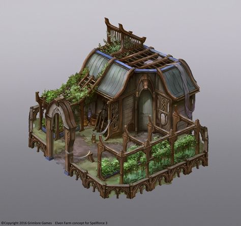 ArtStation - Spellforce 3 Elven buildings, Vladimir Krisetskiy Elven Buildings, Fantasy Building Concept Art, House Fantasy Art, Fantasy University, Building Concept Art, University Building, Building Concept, Big House, Building Art