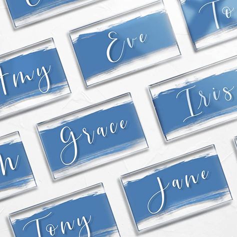 Amazon.com: Clear Acrylic Place Cards for Wedding, 100pcs– Blank Rectangle Escort Acrylic Plates - Perfect for Dinner Parties, Table Numbers, Guest Name, Food Signs and Special Event Decoration, 3 1/2 x 2 : Home & Kitchen Place Cards For Wedding, Acrylic Place Cards, Budget Planner Free, Free Wedding Cards, Cards For Wedding, Anniversaire Diy, Table Name Cards, Wedding Table Names, Wedding Name Cards