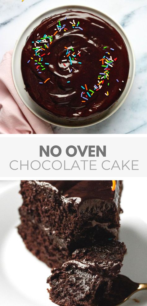 No Oven Chocolate Cake Recipe Easy Baking Recipes Without Oven, Dinner Ideas Without An Oven, Easy Desserts Without Eggs, Things To Make Without An Oven, 10 Min Recipes, Cake On The Stovetop, Baking Recipes Without Oven, Bake Without Oven, No Oven Cake Recipes