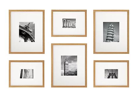 Profile Mixed Grid Picture Frame Set of 6 - Modern Home Decor - Room & Board Horizontal And Vertical Picture Wall, Hallway Pictures, Gallery Wall Layout, Entryway Inspiration, Picture Frame Set, Photo Wall Gallery, Gallery Wall Living Room, Metal Picture Frames, Picture Frame Sets