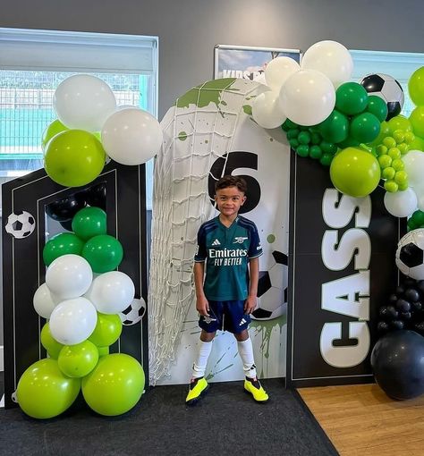 And this is how Cass turned 6 ⚽️🙌🏼. Party planning mum extraordinaire @naomibanjo wanted a football themed backdrop with wow factor, we designed, printed and delivered 💫 #footballparty #footballbirthday #birthdaypartyideas Soccer Theme Birthday Party, Soccer Theme Parties, Football Theme Birthday, Football Party Decorations, Soccer Birthday Parties, Sports Theme Birthday, Football Theme Party, Football Birthday Party, Football Theme