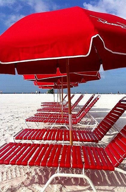 summertime... | by uydurukprenses Red Things, Red Shades, I See Red, Red Beach, Red Umbrella, Simply Red, Photography Beach, Beach Chairs, Beach Cottages